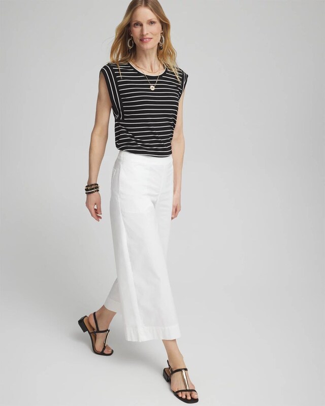 Stripe Cap Sleeve Tee - image 2